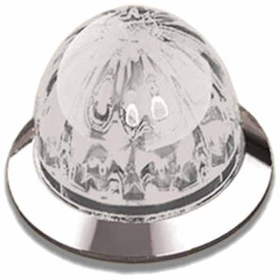 Mini Watermelon White LED Clear Lens Marker Light W/ 3/4 Inch Post Mount