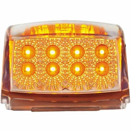 17 Diode Amber LED Square Cab Light W/ Clear Lens & Reflector - 5 Pack