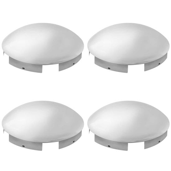 Stainless Steel Dome Hubcap With 6 1 Inch Notched In Lip (Set Of 4)