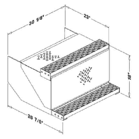 Merritt Aluminum 18 X 28.875 X 30.125 Inch 6 Battery Box With Steps