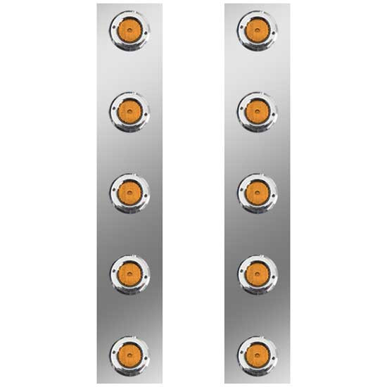 Roadworks Stainless Steel Air Cleaner Panels W/ Amber LED Light Options For Western Star W/ 15 Inch Donaldson Breather