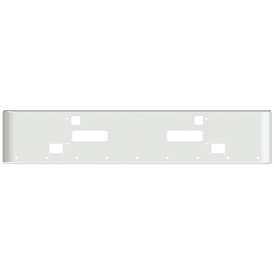 VC 18 Inch Chrome Steel Texas Bumper W/ Rolled Hand Formed Ends, Tow Loops & Wide Vents, 9 - 3/4 Inch Round Bullseye Light Holes For Western Star 49X SFA 2022 & Newer