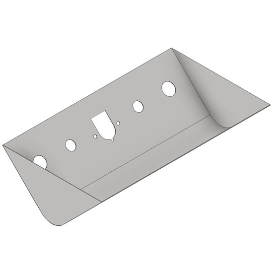 Recessed Air Line Box Radius Bottom W/ Flange, Trailer Air, 7-Way, Hydraulic Hookups
