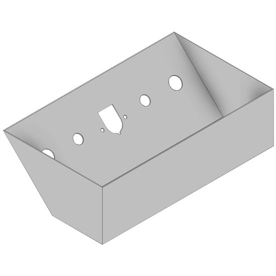 Recessed Air Line Box 45 Degree Front W/ Flange, Trailer Air, 7-Way, Hydraulic Hookups