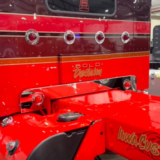 Iowa Customs Shock Box Cover W/O Light Holes Stainless Steel For Peterbilt 589