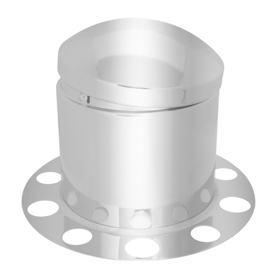 Chrome Steel 3 Piece Rear Axle Cover Set W/ Standard Hub Cap, 10.5 Inch Width