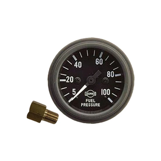 Mechanical Fuel Pressure Gauge Kit 5-100 PSI, 12V Black Light W/O Tubing For Installation