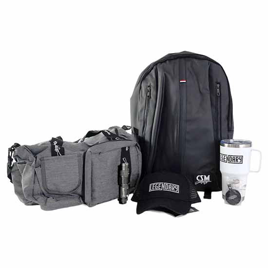 CSM Fathers Day Backpack Bundle W/ Gray Bag, 30 Oz Travel Cup, Key Chain, Hat & Mini Flash Light