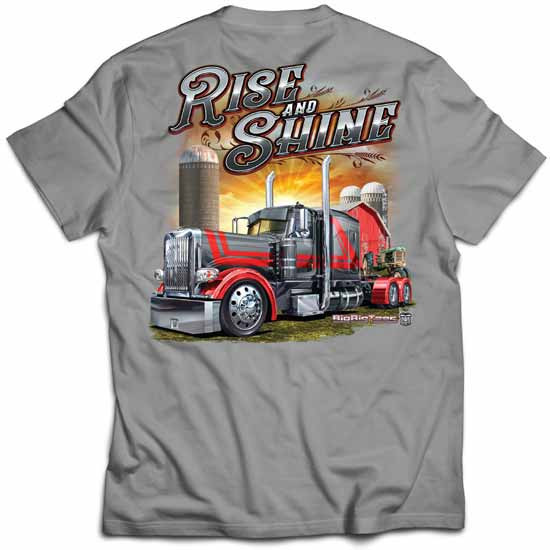 Rise And Shine Peterbilt 389 Graphic T-Shirt - 2X - Large
