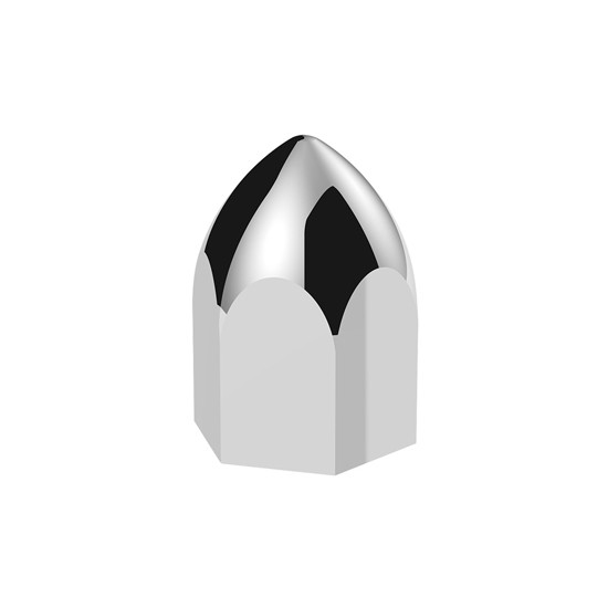 Chrome Push-On Bullet Nut Covers 11/16 Inch X 1 5/16 Inch - 50 Piece
