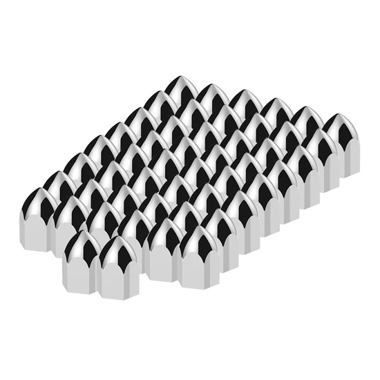 Chrome Push-On Bullet Nut Covers 11/16 Inch X 1 5/16 Inch - 50 Piece