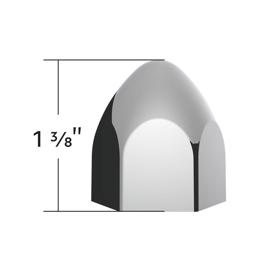 Chrome Push-On Bullet Nut Cover 50 Pack 3/4 X 1 3/8 Inch