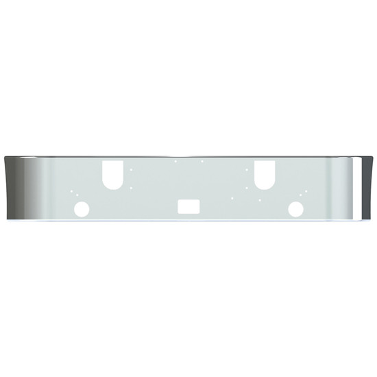 VC 22 Inch Chrome SFA Bumper W/ Mounting, 2 Round Fog Light, Center Step, Tow/Hitch & License Plate Holes For Mack CHN613 & CHU613 SFA