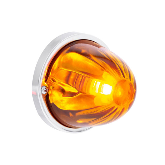 Ultraburst Glass Watermelon Light Stainless Steel Flush Mount Kit W/ LED & Lens Option