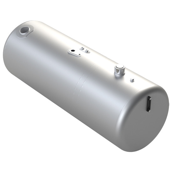 BESTfit Aluminum Split Tank 92 Gallon Fuel- Rear Fill/ 58 Gallon Hydraulic- Front Fill- 26 X 72 Inch W/ New Style Manifold- Passenger Side For Peterbilt 2008 & Newer