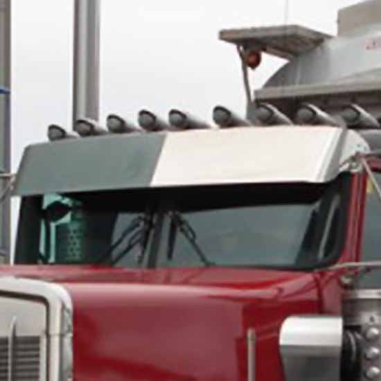 11 To 7 Inch Aluminum Drop Center Visor For Kenworth W900L Aerocab