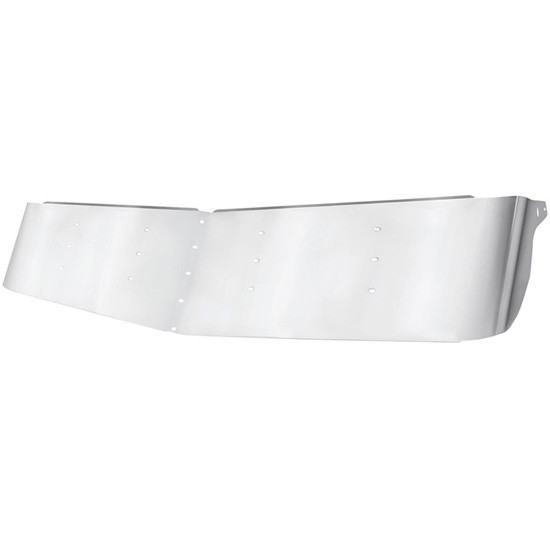 Kenworth T800, W900B, W900L 13.5 Inch Stainless Steel Drop Sun Visor For Models W/ Curved Windshield