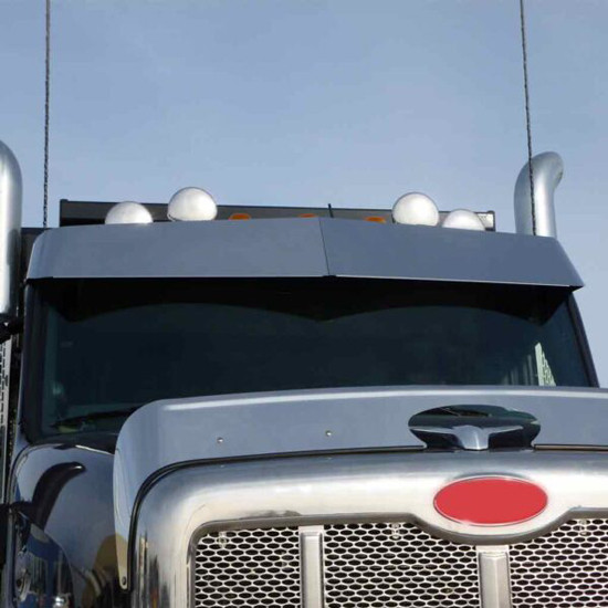 Kenworth T680 & T880 11.5 Inch Stainless Steel Drop Visor, Blind Mount For Low Roof Day Cab Models