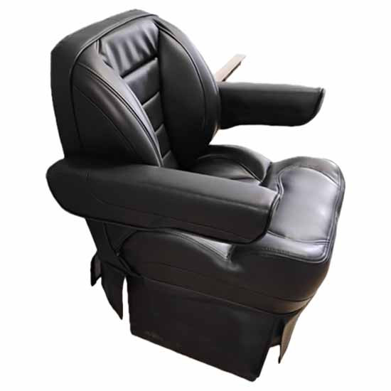 Ace Low Back Seat Black Vinyl W/ Black Stitching, Manual Recline & Power Lumbar, Heat/Cool Option