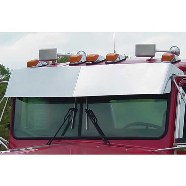 12 Inch Stainless Steel Drop Visor For Kenworth Flat Glass