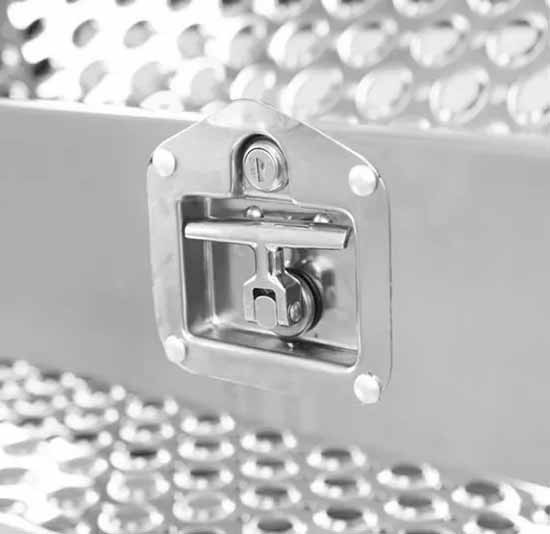 Turnpike Truck Trim Aluminum & Steel Double Step Tool Box Assembly 45 Inch W/ Top Wide Design For Kenworth W900B