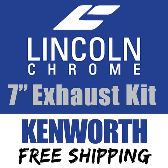 LC 7 Inch Chrome Exhaust Kit W/ 7-5 Elbow For Kenworth W900A Non-AeroCab