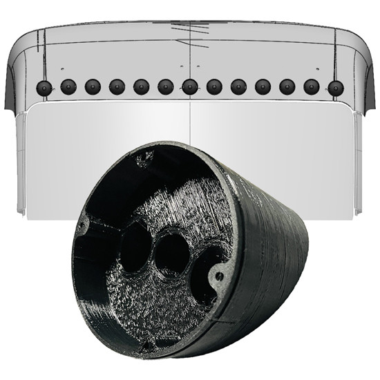 12 Gauge Customs Paintable Cab Light Adapter Housing W/ Half-Torpedo Design For Peterbilt 589