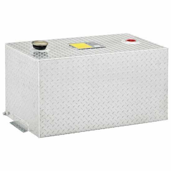 Bright Diamond Plate Aluminum Rectangle Transfer Tank W/ Capacity Options For Light Duty Trucks