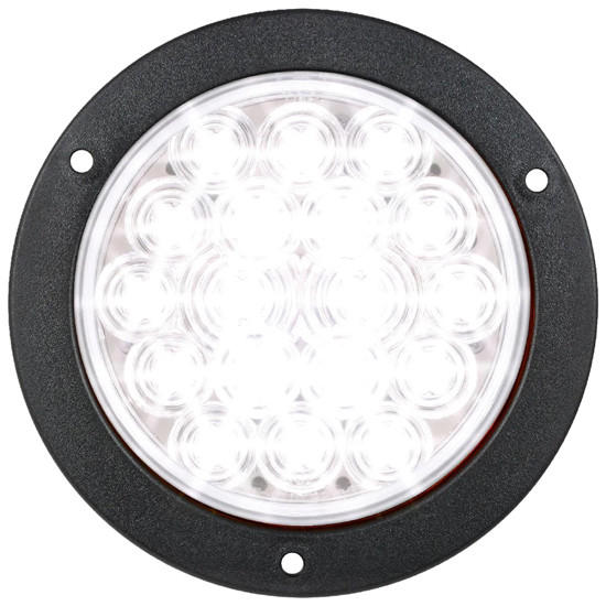 4 Inch Round Back Up Light W/ Flange Mount - White LED/Clear Lens