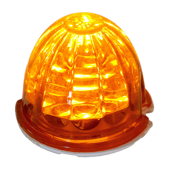 Legendary 3-1/2 Glass Watermelon Amber-Amber 3 Wire Dual Function W/O Bezel LED Light - Each