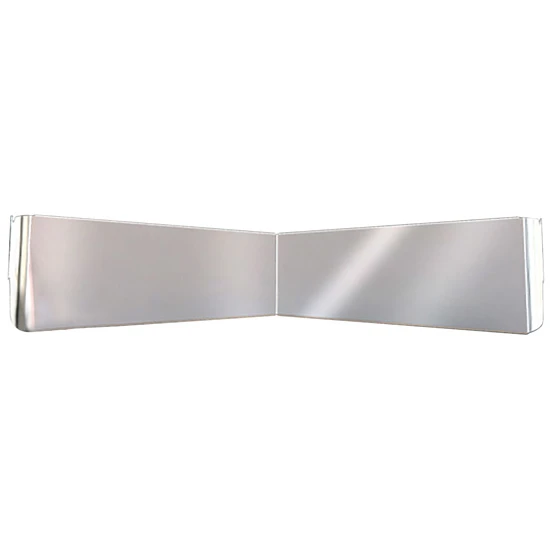 Roadworks 11 X 13 Inch Stainless Steel Intimidator Contender Bowtie Drop Visor For Kenworth W900B, W900L W/ Flat Glass