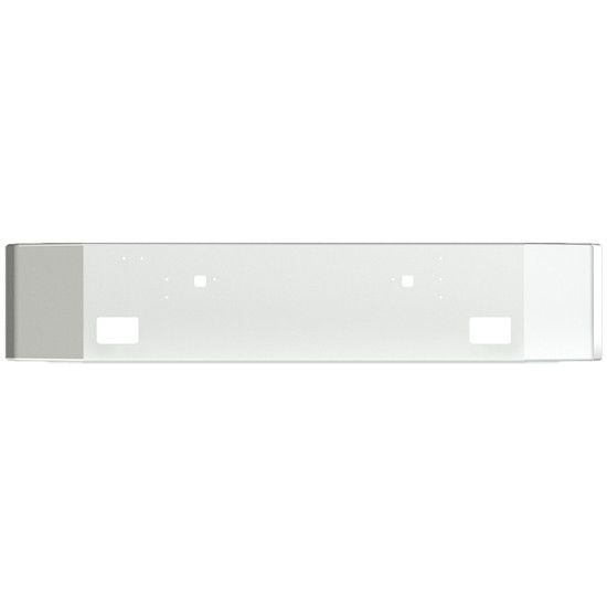 VC 18 Inch Chrome Steel Bumper W/ Square Rolled Hand For Ends, Mounting, Tow/Hitch & Square Fog Light Holes For International 9370 SBA