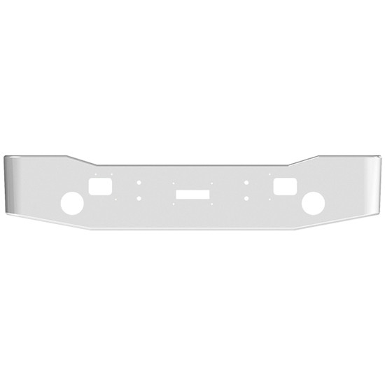 VC 16 Inch Chrome Bumper W/ Gullwing Style Ends, Cutout & Light Hole Options For Kenworth K100C