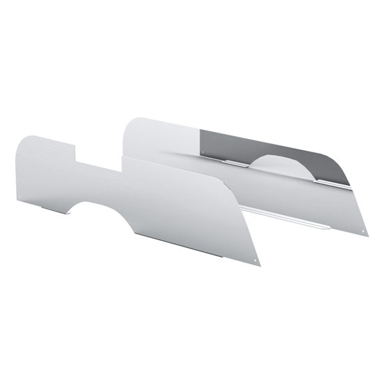31.656 Inch Stainless Steel Chop Top Window Trim W/ 7.031 Inch Drop For Freightliner Cascadia 116 & 126 W/ Convex Mirror