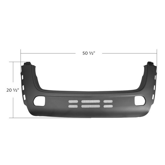 20.5 Inch Gray Center Bumper W/ 2 Tow Hook Holes & No Fog Light Cutouts For International LT