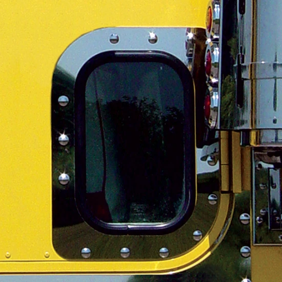 Roadworks Stainless Steel Lower View Window Trims For International 9300 SBA & 9370