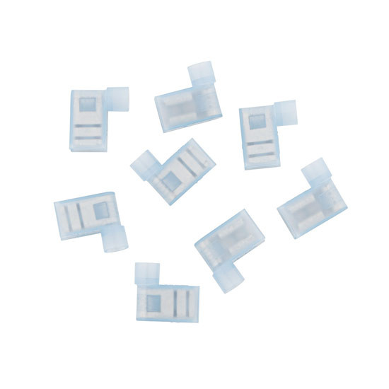 Flat Terminal Tabs Pure Copper W/ V Groove Serrations & Nylon Insulated