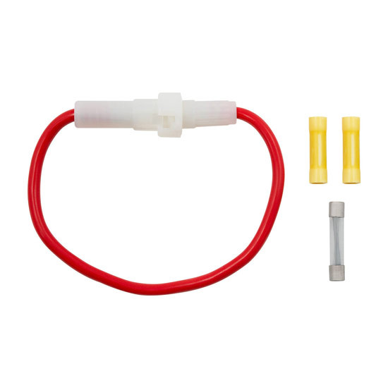 30 Amp In Line Fuse Holder W/ 6.5 Inch 12 AWG Black Wire