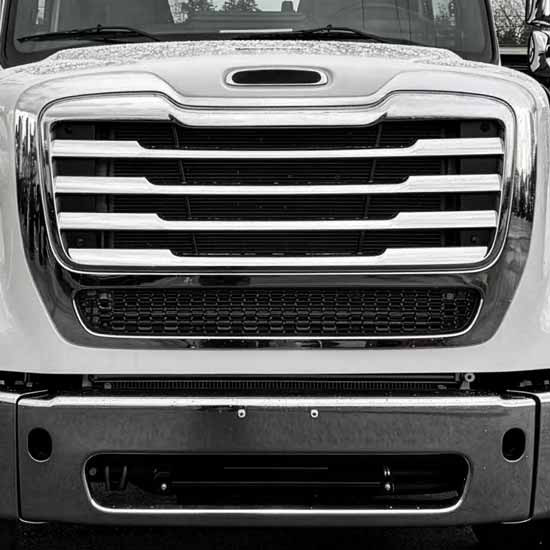 Chrome Grille Surround W/ Black Lower Mesh For Freightliner M2-112 Plus