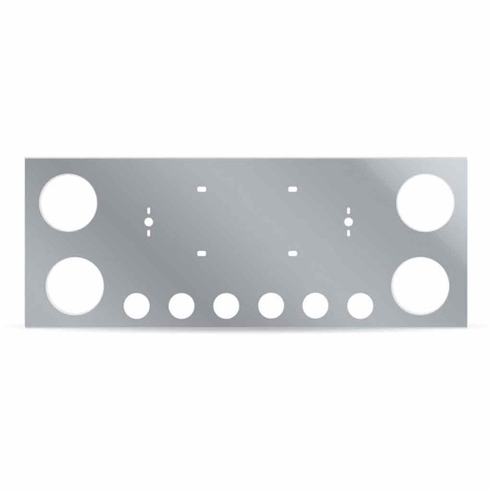 Stainless Steel Rear Center Panel 33.625 X 3.25 X 12.375 Inch W/ 4 Round 4 Inch & 6 Round 2 Inch Light Holes