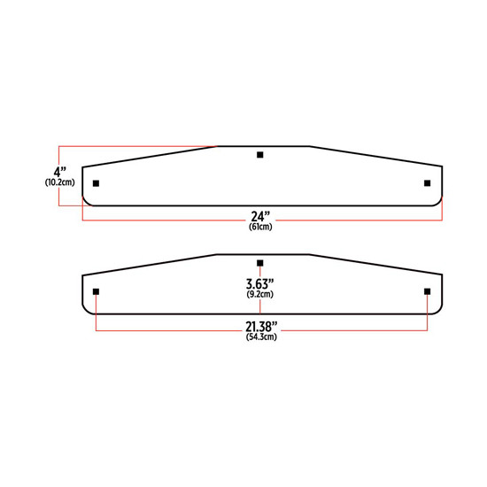 Stainless Steel Angled Bottom Mud Flap Weight 24 Inch Bolted