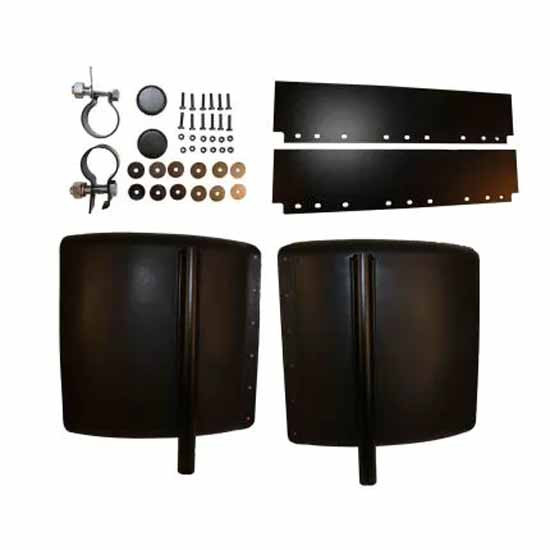 Black Poly Quarter Fender Kit 24 X 24 Inch W/ Round Tube Support Internal Mount Replaces 03101657, 1000-QF1900