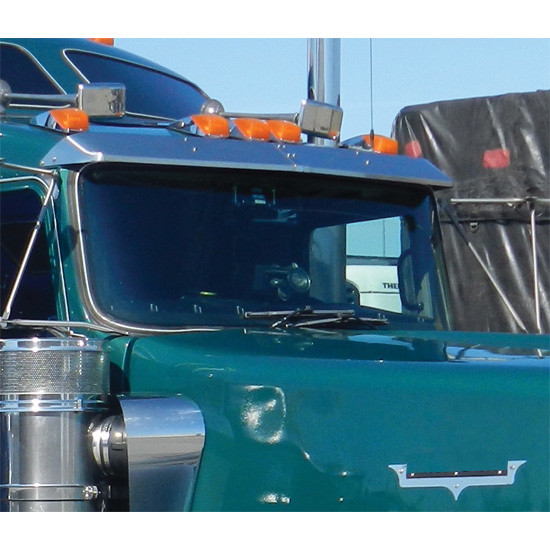 Turnpike Truck Trim 12 Inch Stainless Steel Standard Visor For Kenworth T800 & W900