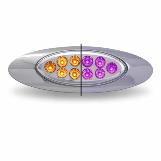 Amber/Pink Dual Revolution M1 Style Gen 4 LED Marker & Auxiliary Light W/ Clear Lens