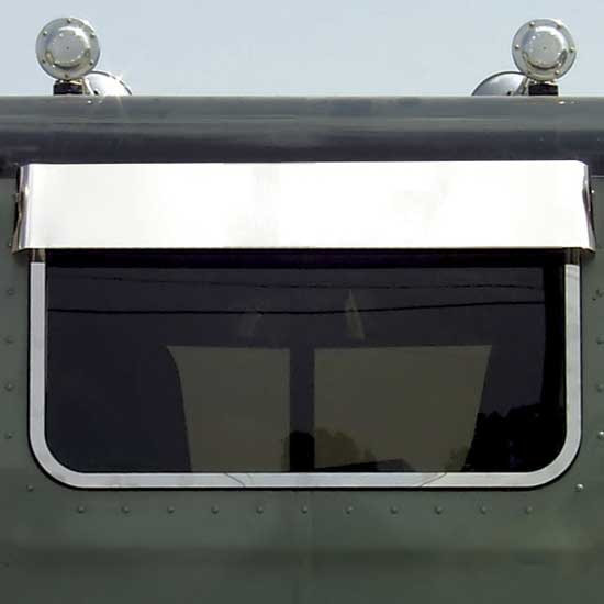 Stainless Steel Drop Visor For 38 X 20 Inch Rear Sleeper Window For Kenworth T680, T880 & W990