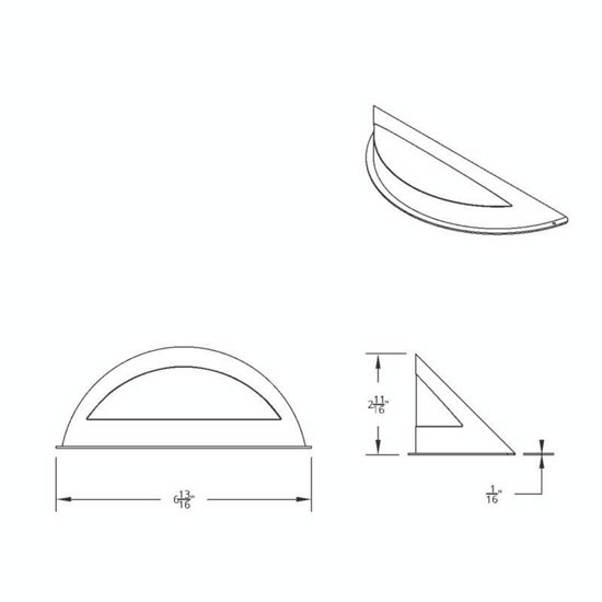 Stainless Steel Headlight Visor W/ Raised Contour 6.8125 X 2.6875 Inch