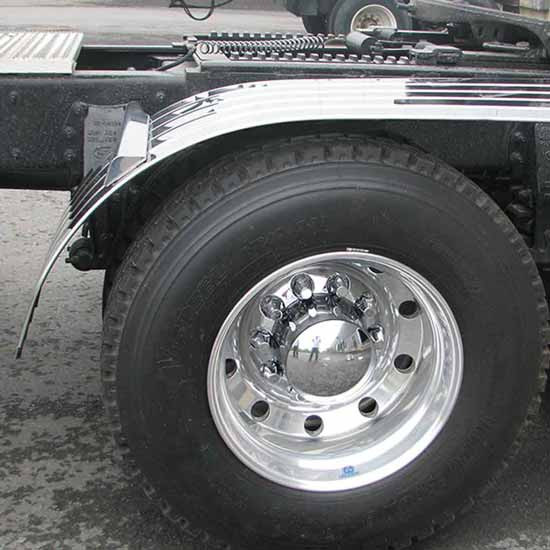 Galvanized Steel 60 Inch 4 Ribbed Half Fenders W/ Beaded Edge