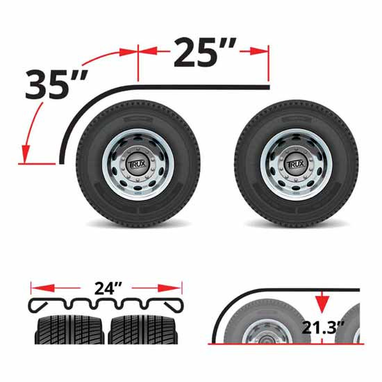 Galvanized Steel 60 Inch 4 Ribbed Half Fenders W/ Beaded Edge