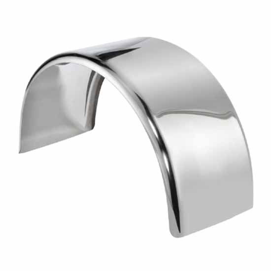 Stainless Steel 80 Inch Super Single Axle Fenders W/ Flange & 26 Inch Drop