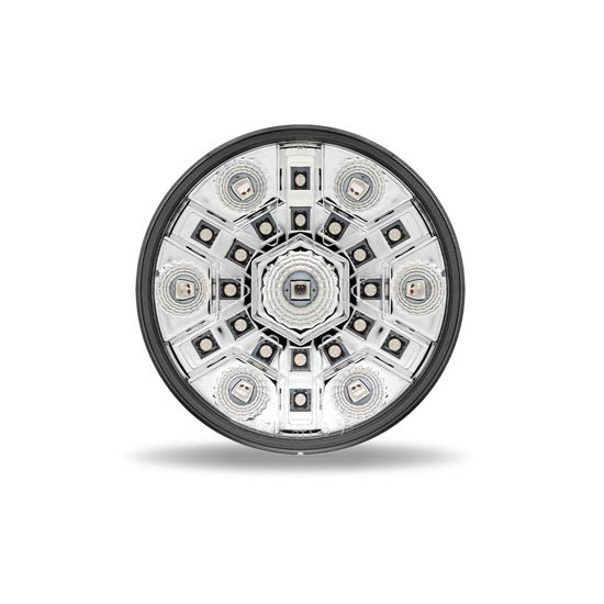 Red/RGB Dual Function Round LED Stop, Turn, Tail & Auxiliary Light W/ Clear Lens